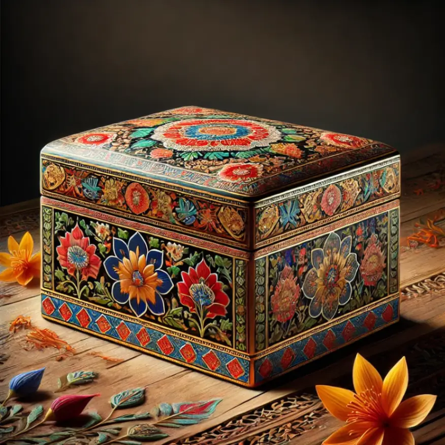 Papier-mâché, a traditional craft, transforms simple paper into vibrant and decorative items. Made by soaking paper, blending it into a pulp, and molding it into desired shapes. Items are then hand-painted with colorful floral and geometric designs.