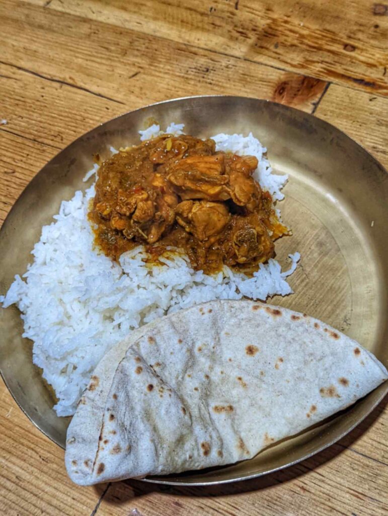Aalu Chana sabji along with rice, Khandroling Homestay
