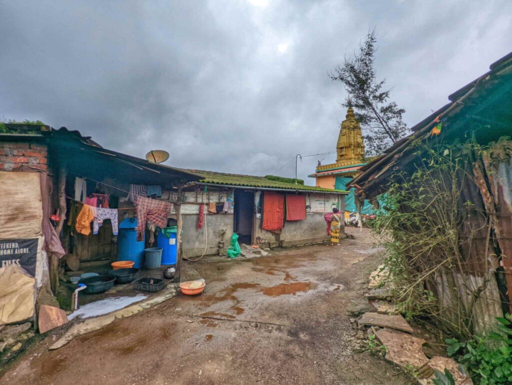 Picturesque Bendewadi Village, Maval – A serene rural hamlet nestled in the Sahyadri hills, surrounded by lush greenery and misty valleys.