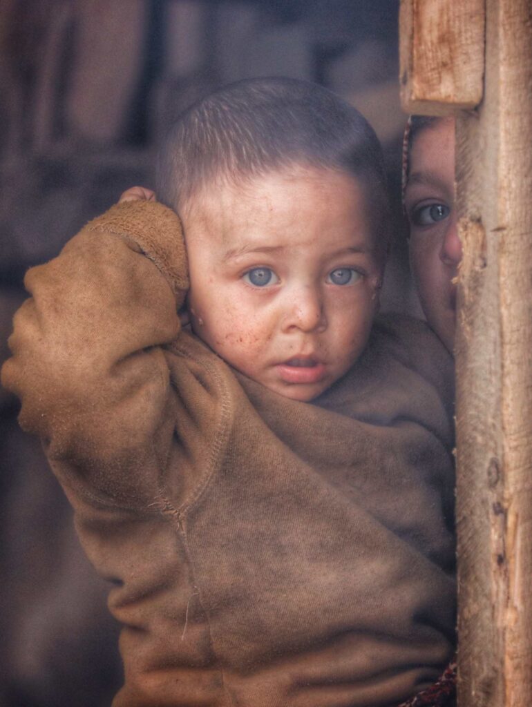 Shina tribe baby with pale eyes.