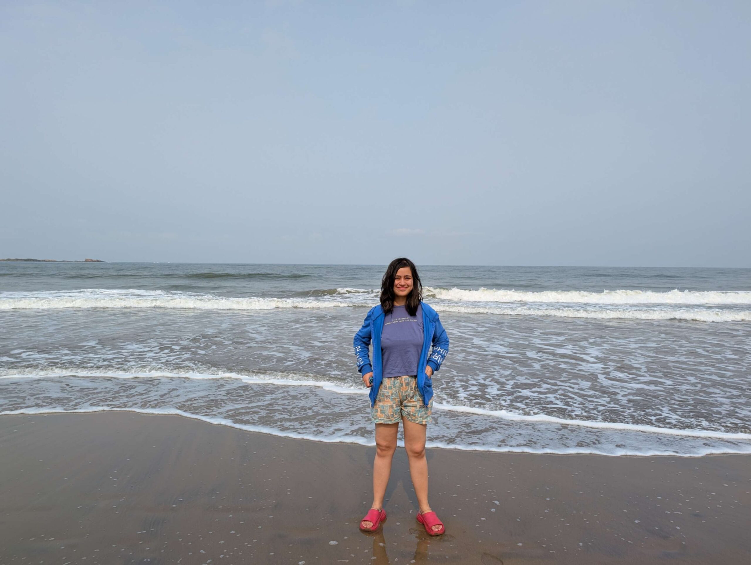 This is a picture of me while standing on peaceful Talashil beach, in Malwan, Maharashtra